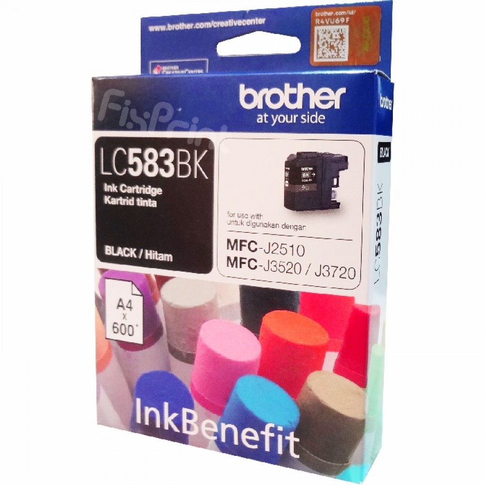 Cartridge Original Brother LC583BK LC-583BK LC-583 Black, Tinta Printer Brother MFC-J2510 MFC-J3520 MFC-J3720