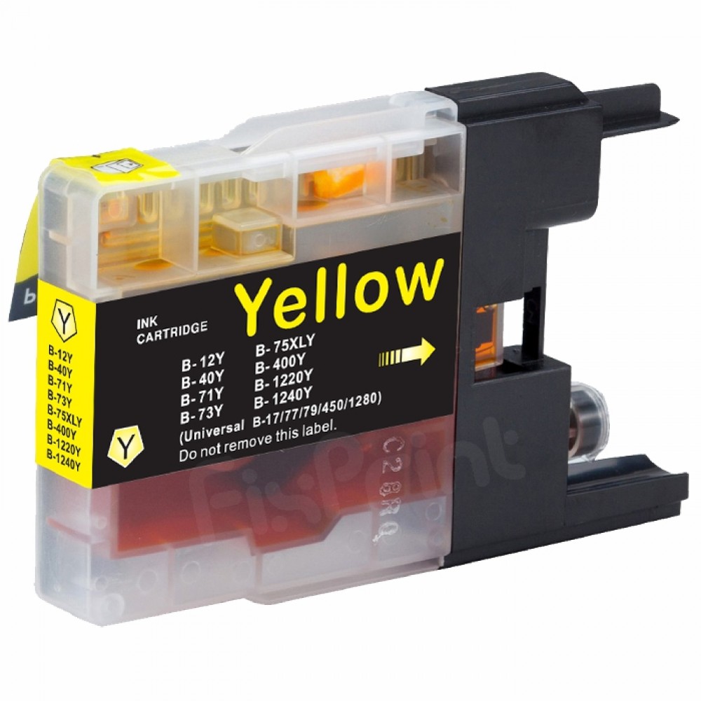 Cartridge Xantri Bro LC12 LC40 LC71 LC73 LC75 LC400 LC1220 LC1240 Yellow, Tinta Printer Bro DCPJ525W J725DW J925DW MFCJ430W J280W J425W J435W J625DW J5910CDW J6910DW