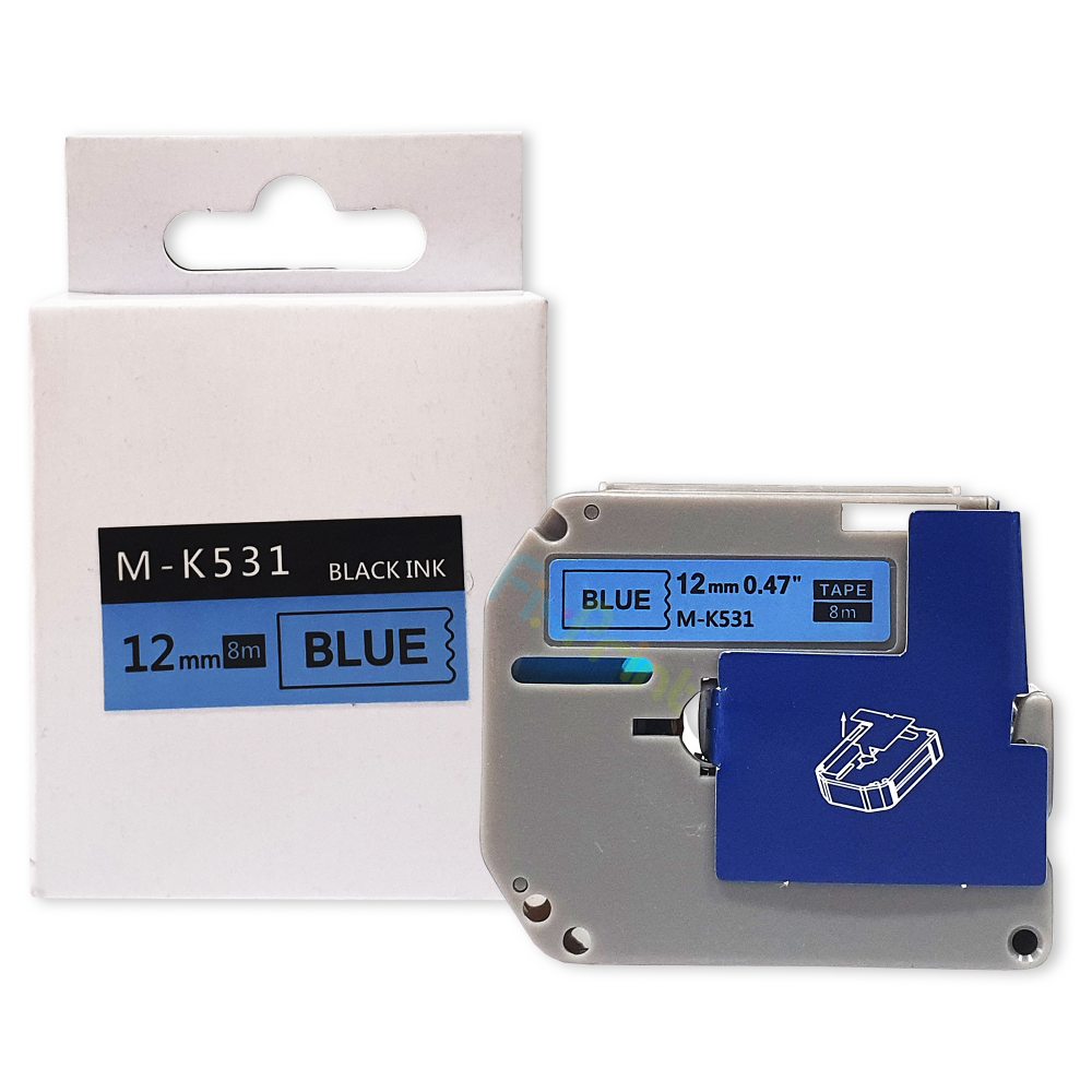 Label Tape Casette Xantri Bro MK531 12mm Black On Blue MK 231 12mm x 8mm, Printer Bro PTouch PT90 PTM95