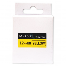 Label Tape Casette Xantri Bro MK631 12mm Black On Yellow MK 631 12mm x 8mm, Printer Bro PTouch PT90 PTM95