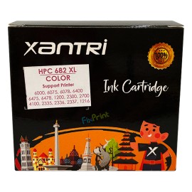 Cartridge Xantri HPC 682XL Color Chip, Tinta Printer HPC Deskjet 6000 6075 6078 6400 6475 6478 1200 2300 2700 4100 2335 2336 2337 1216