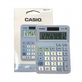 Kalkulator Casio MX-12B-LB 12 Digit, Calculator Desktop 12 Digits MX 12B Light Blue Original