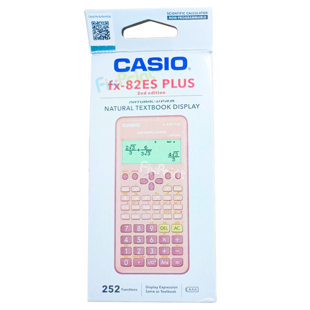 Kalkulator Casio fx-82ES PLUS-2 Pink, Calculator Scientific Kalkulator Ilmiah Standar FX-82ES PLUS-2 Pink Original