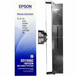 Ribbon Cartridge Original Epson PLQ20 PLQ-20 PLQ-20D PLQ-20DM PLQ-20M Black S015339 (1 Pack Isi 3 Pcs)