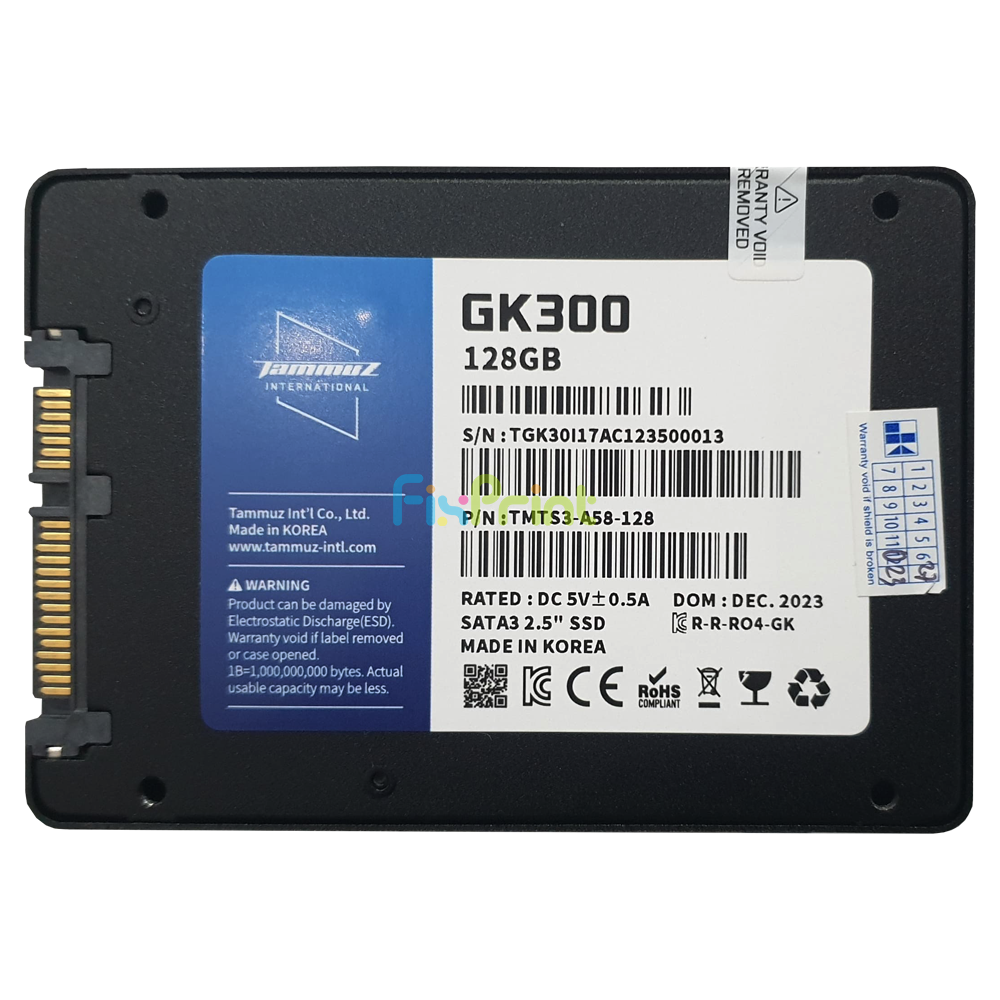 TAMMUZ SSD 128GB 2.5 INCH PN GK300-128 GB Inch Internal SSD, SATA Backward Compatibility 