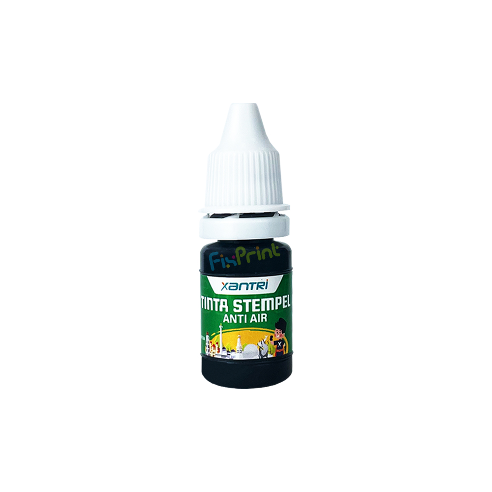 Tinta Stempel Xantri Hijau 10ml (Waterproof), Refill Stamp Green 10ml