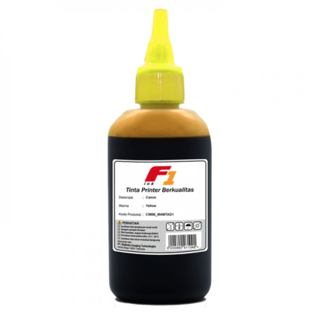 Tinta Refill Dye Base F1 Yellow 100ml Printer Can