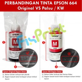 Tinta Refill Epson Original Ori 664 t6643 Magenta 70ml, , Printer L110 L120 L210 L220 L300 L310 L350 L355 L360 L365 L380 L405 L455 L485 L550 L555 L565 L100 L200