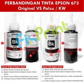 Tinta Refill Epson Original Ori 673 t6731 Black 70ml, Tinta Refill Printer Epson L800 L805 L810 L850 L1800