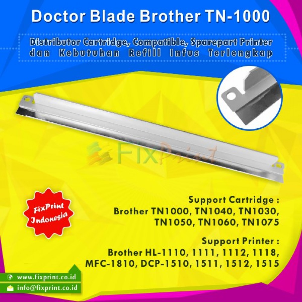 Doctor Blade Bro tn-1000 tn1000 TN1040 TN1030 TN1050 TN1060 TN1075, Doctor Blade Cartridge Printer HPCl-1110 Hl-1111 Hl-1112 MFC-1810 HL-1118 Dcp-1510 Dcp-1511 Dcp-1512 Dcp-1515